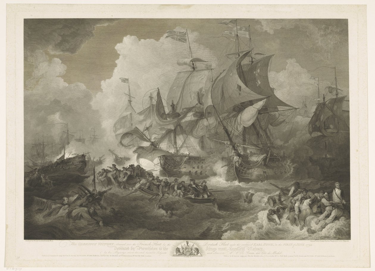 Vitória da frota inglesa sobre a frota francesa, 1794 de James Fittler