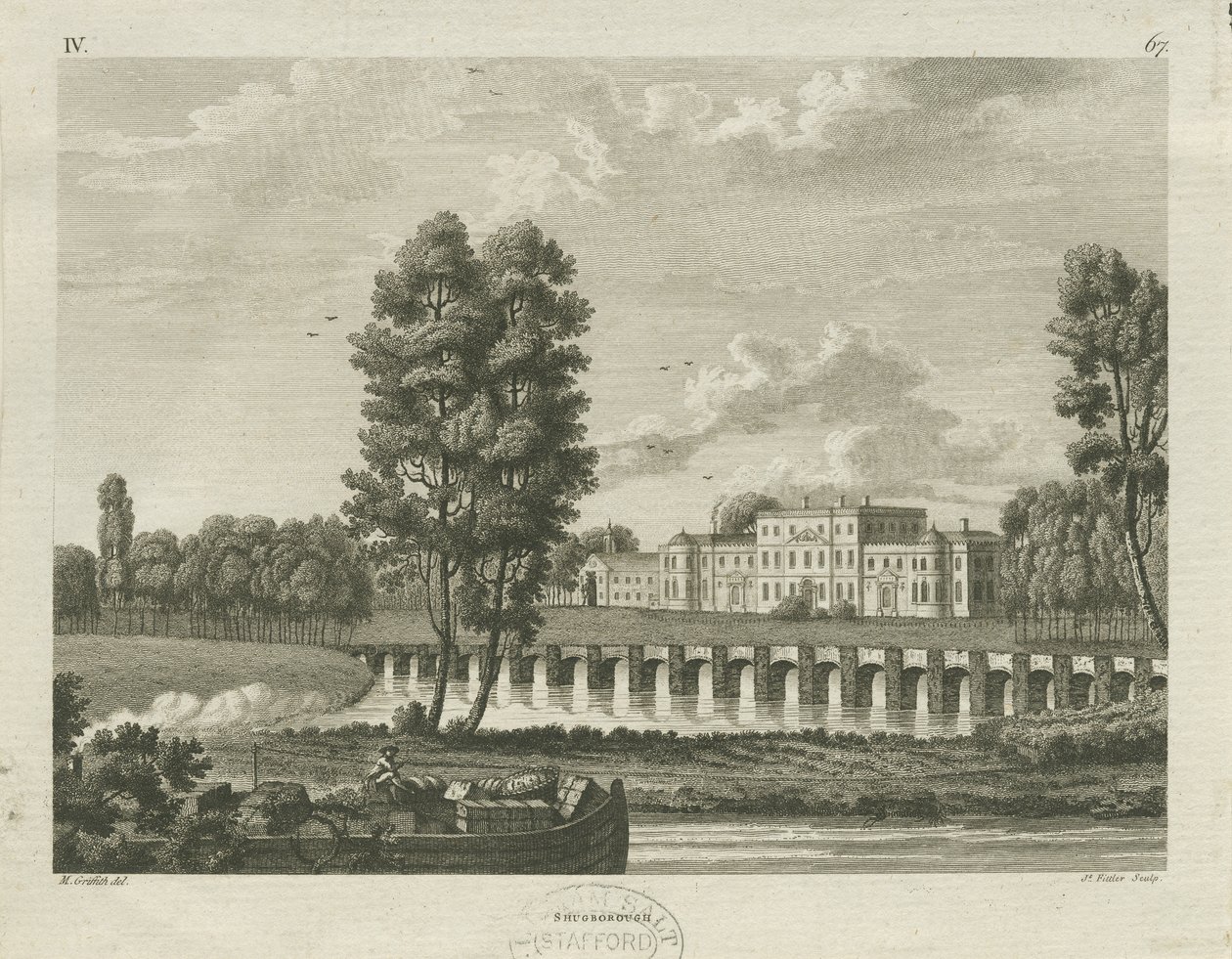 Shugborough Hall: gravura, nd [c 1782] (imprimir) de James Fittler