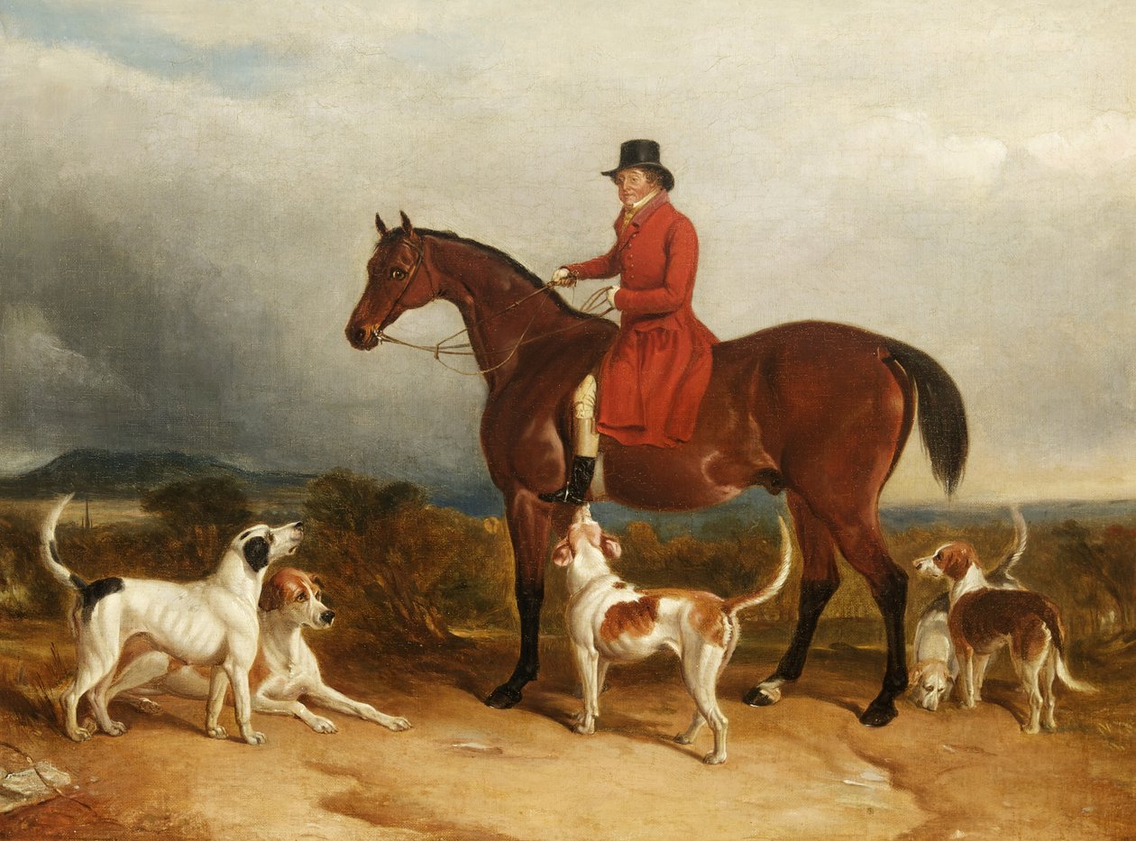 William Phillips de Risca Manor, Monmouthshire com cães, 1850-55 de James Flewitt Mullock