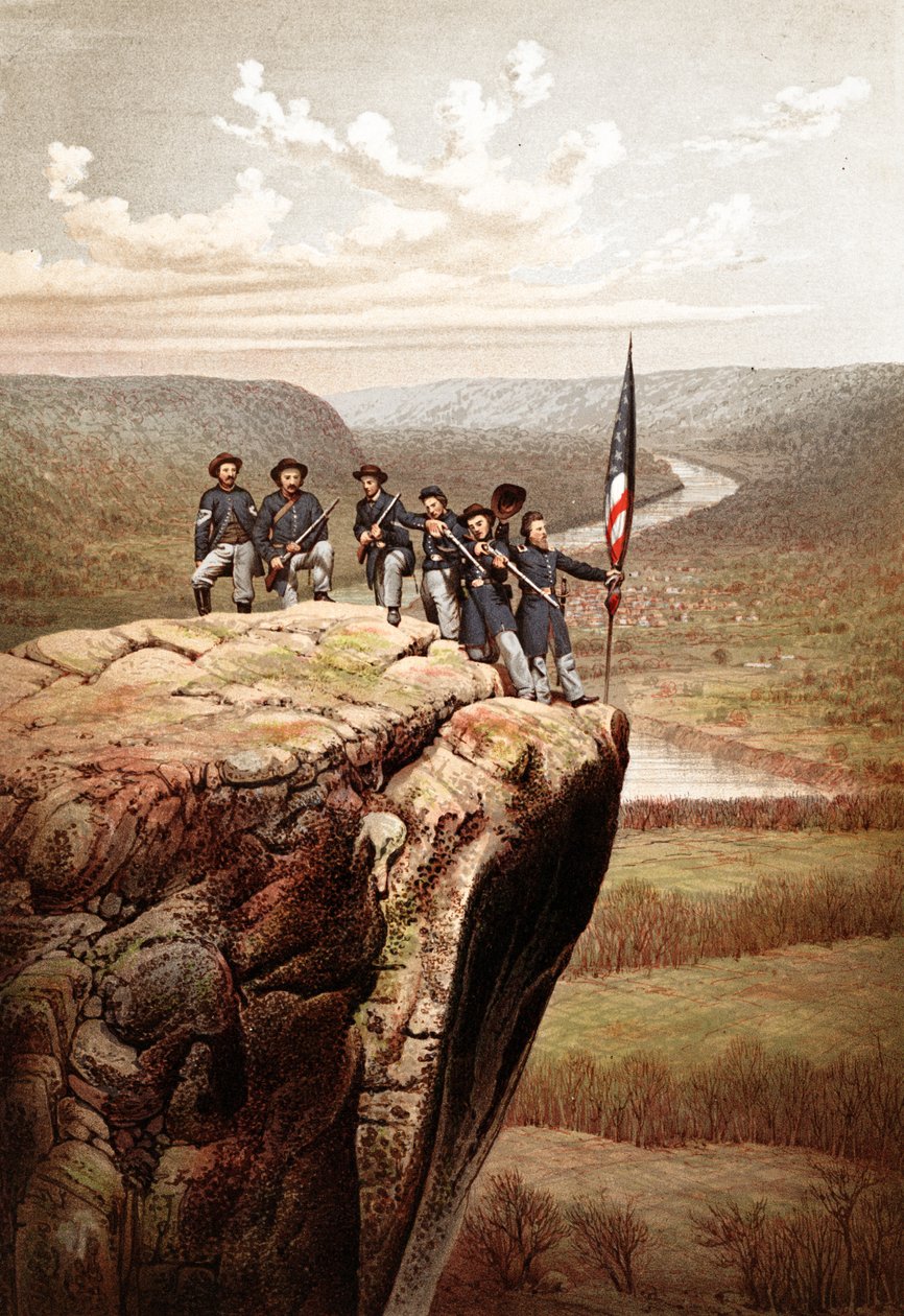 Soldados da união na montanha da vigia, Tennessee, bar. 1863 de James Fuller Queen