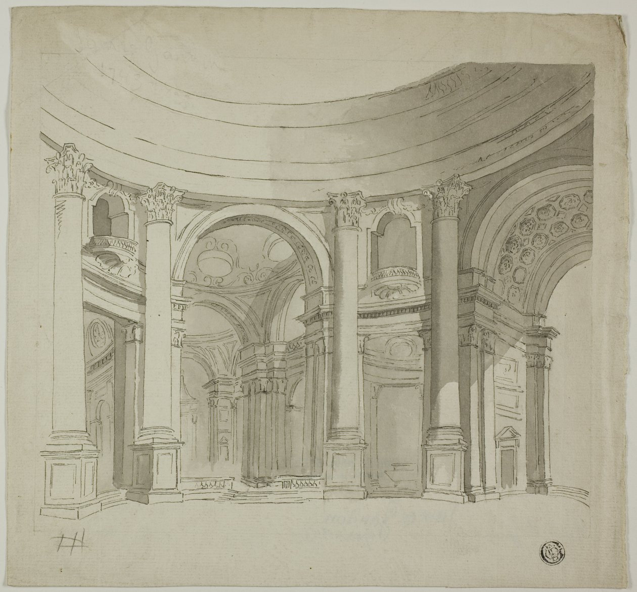 Interior de uma igreja abobadada de James Gandon