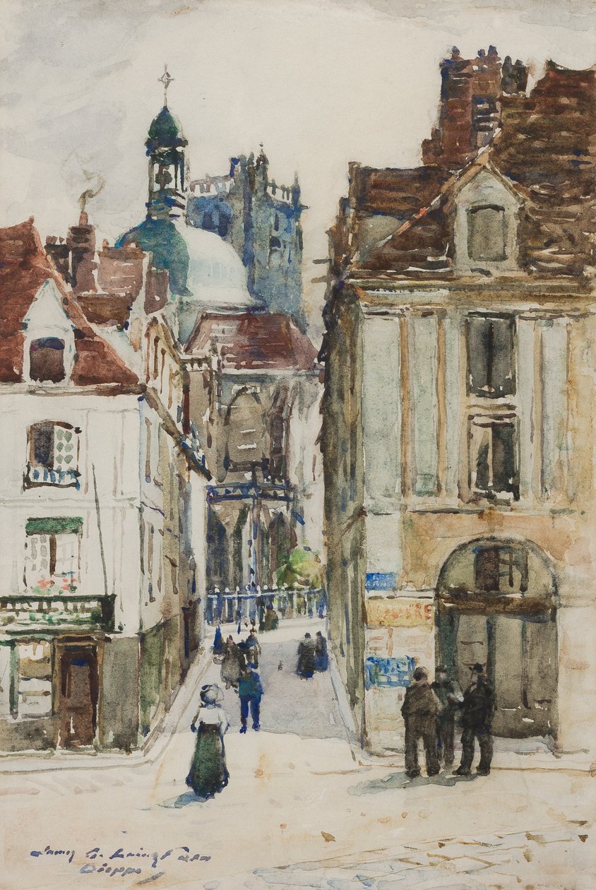 Dieppe, Notre Dame Street, do cais, c.1900 de James Garden Laing