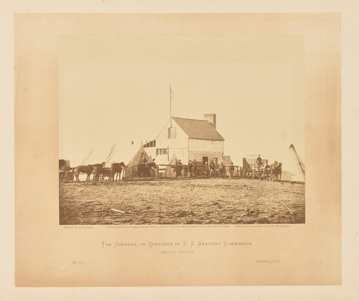The Shebang, ou Quarters of U. S. Sanitary Commission, Brandy Station de James Gardner
