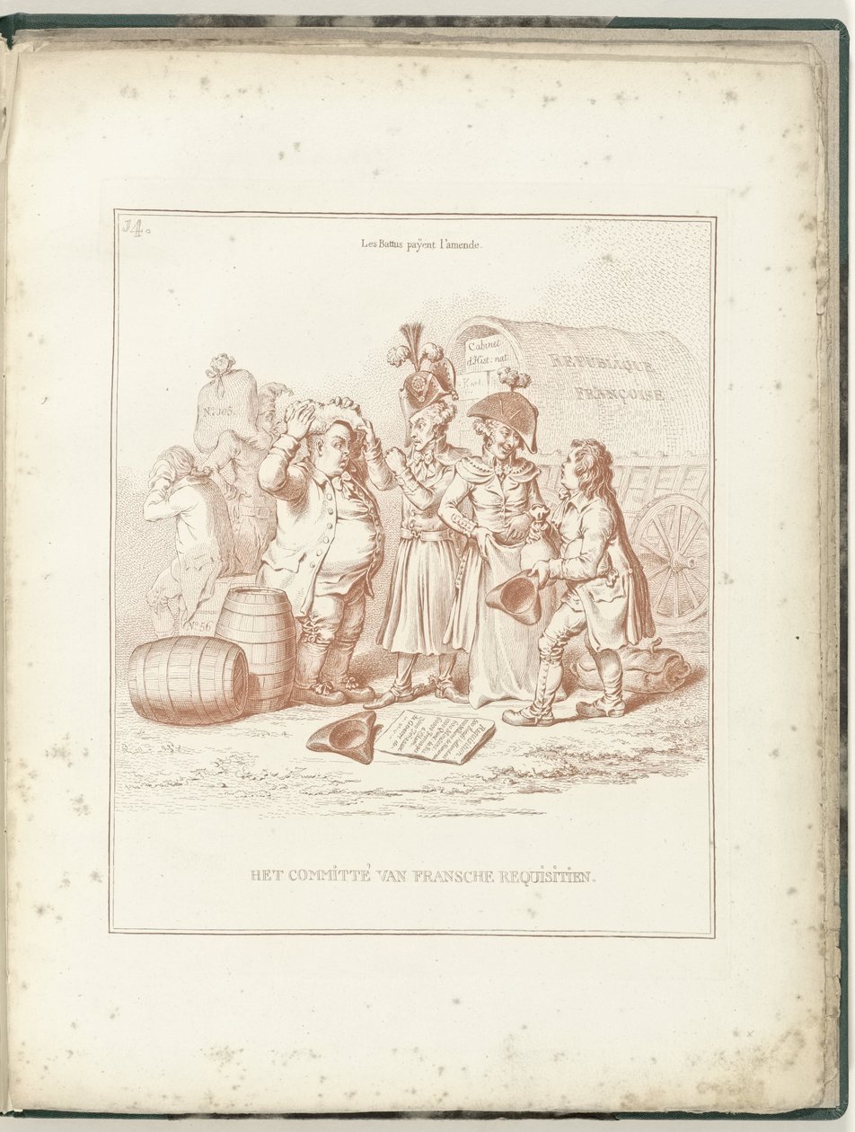 Comitê de Requisições Francesas, 1795 O Comitê de Requisições Francesas (título no objeto) Hollandia Regenerata (título da série) de James Gillray (possibly)