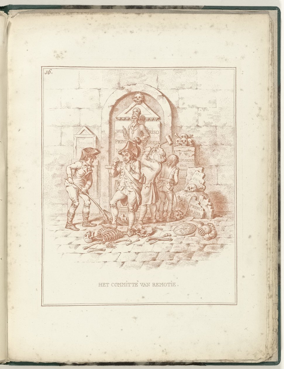 Comitê de Remoção, 1795 O Committé de Remotie (título no objeto) Hollandia Regenerata (título da série) de James Gillray (possibly)