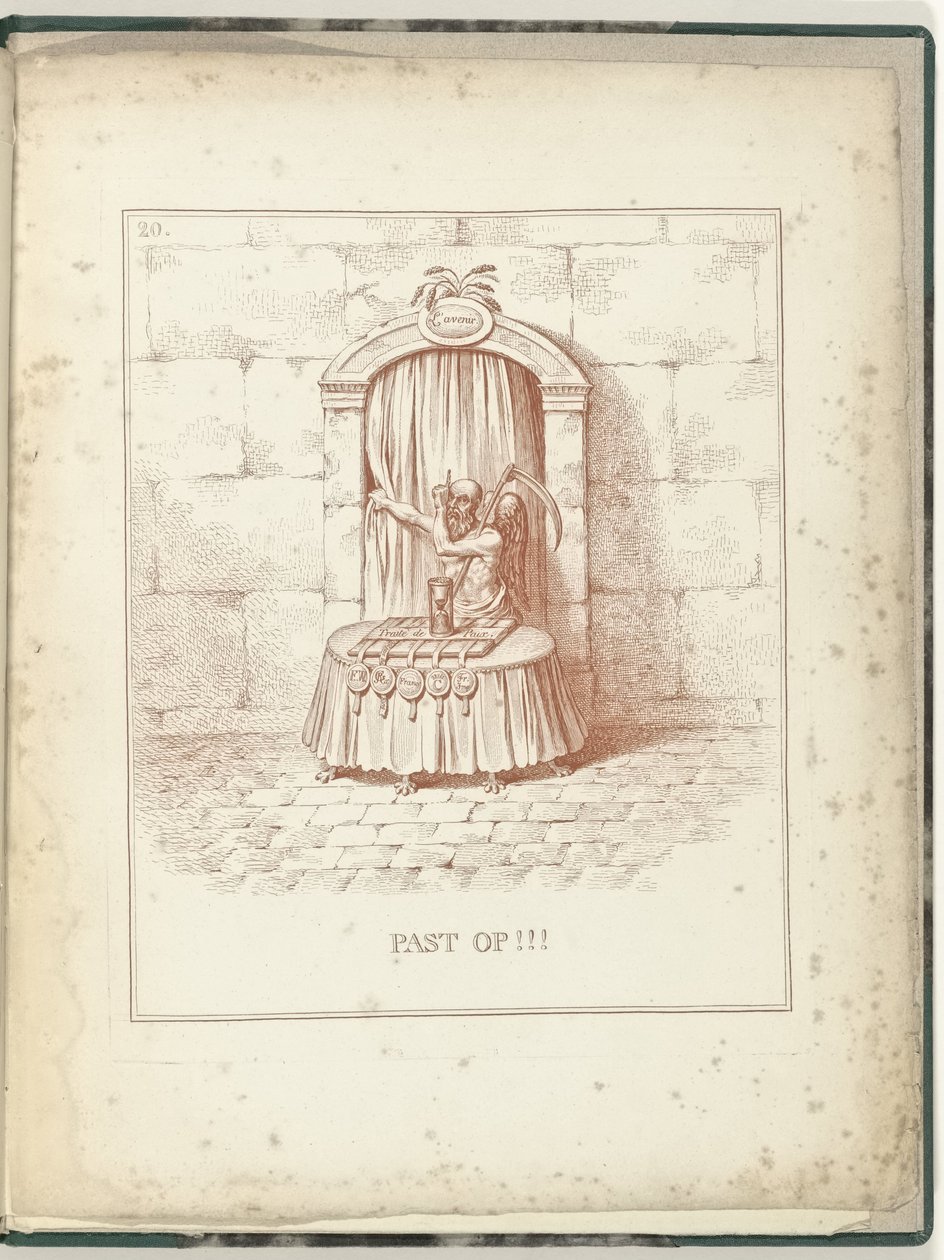 Pai Tempo para o Portão do Futuro, 1795 Cuida!!! (título no objeto) Hollandia Regenerata (título da série) de James Gillray (possibly)