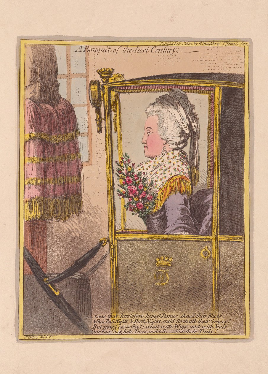 Um buquê do século passado, pub. 1802 (gravura colorida à mão) de James Gillray