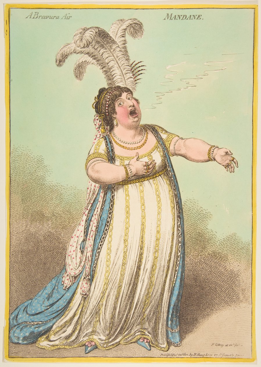 Um ar Bravura. Mandane, 22 de dezembro de 1801. de James Gillray