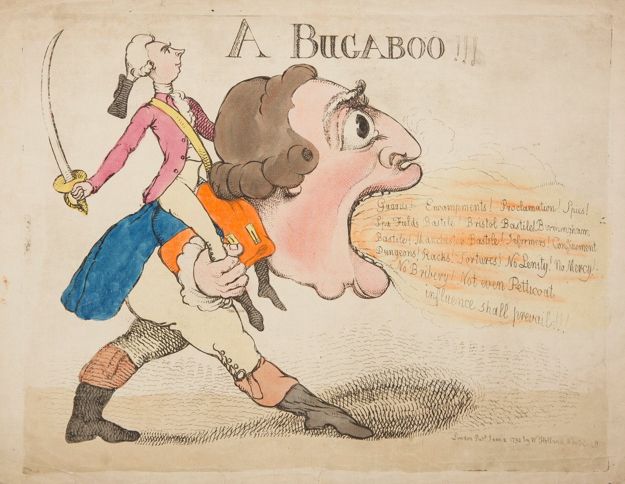 Um Bugaboo!!! 1792 (gravura a cores) de James Gillray
