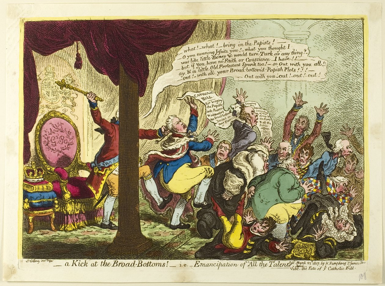 Um pontapé no fundo do poço de James Gillray