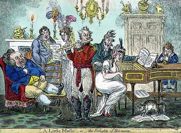 "A Little Music, or the Delights of Harmony", pub. por Hannah Humphrey de James Gillray