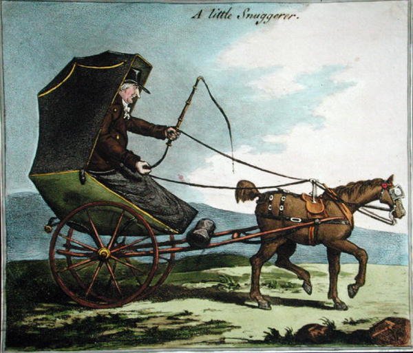 Um Pequeno Aconchegador (gravura colorida à mão) de James Gillray