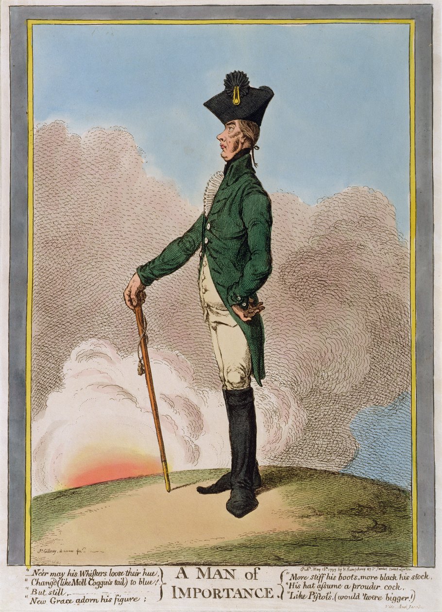 Um Homem de Importância, publicado por Hannah Humphrey em 1799 (gravura à mão colorida) de James Gillray