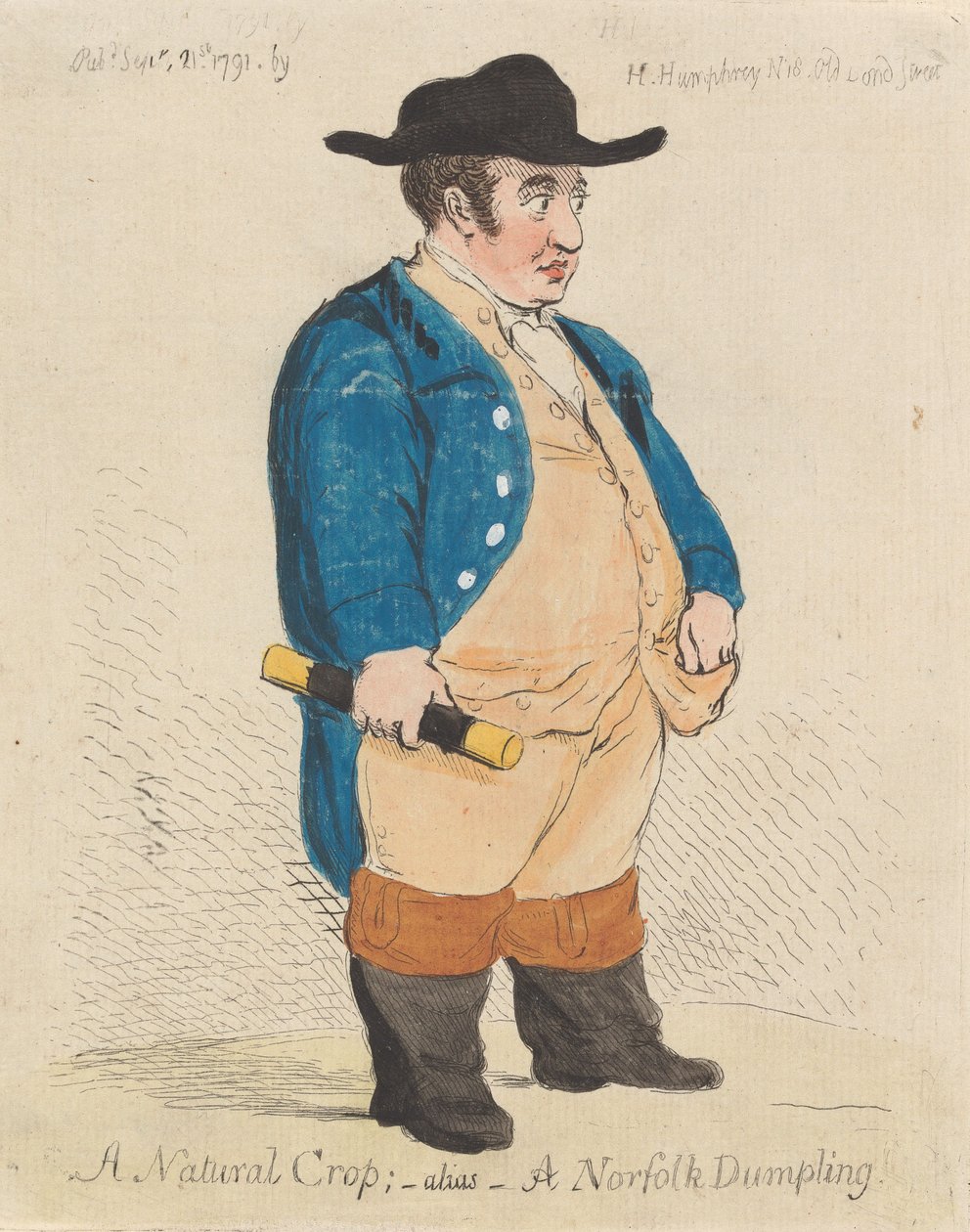 Uma colheita natural - também conhecida como - um bolinho de Norfolk de James Gillray