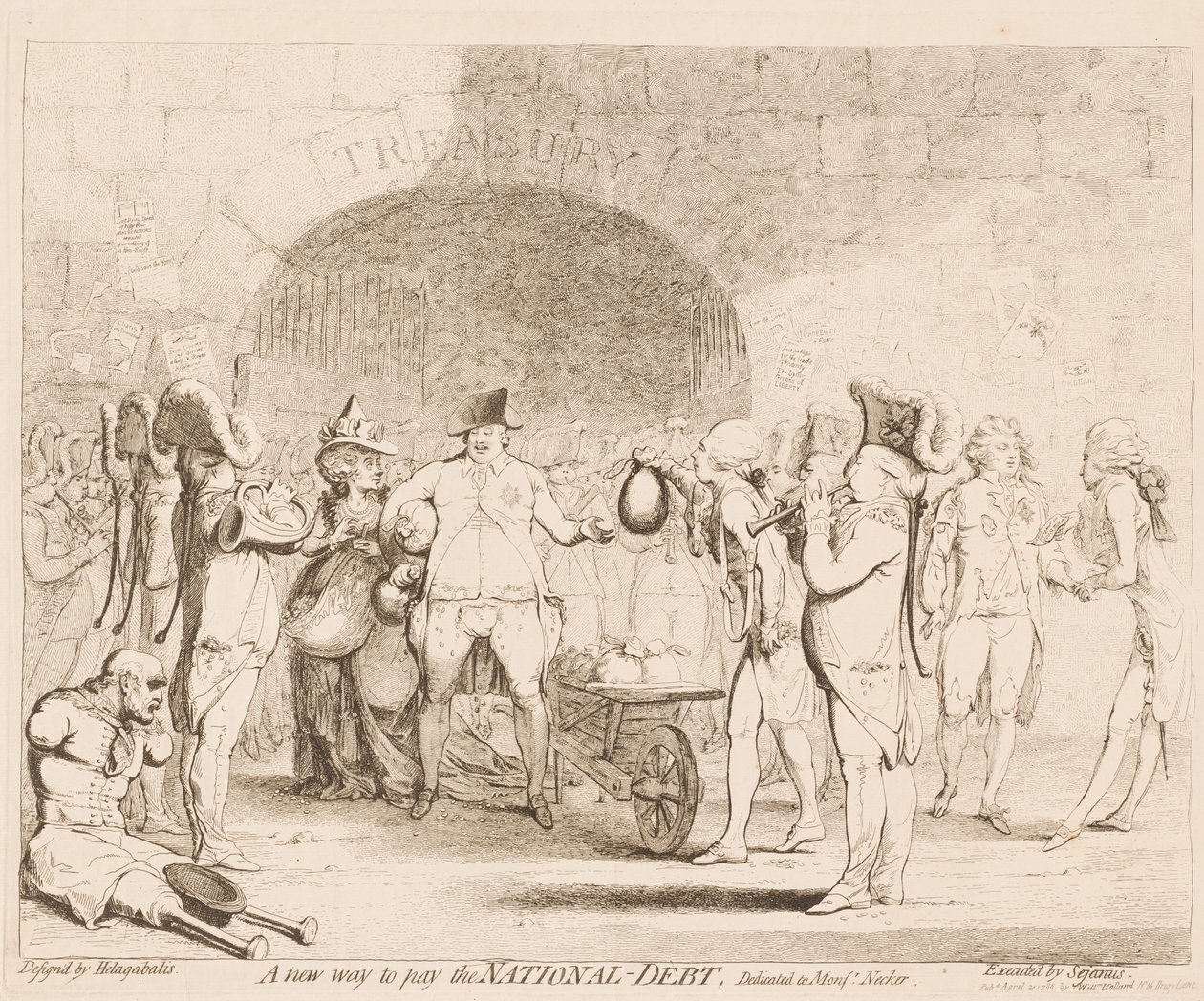 Uma nova maneira de pagar a dívida nacional de James Gillray