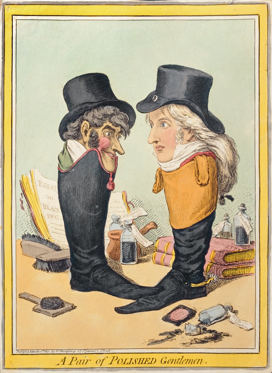 Um par de senhores polidos, publicado por Hannah Humphrey em 1801 (gravura à mão colorida) de James Gillray