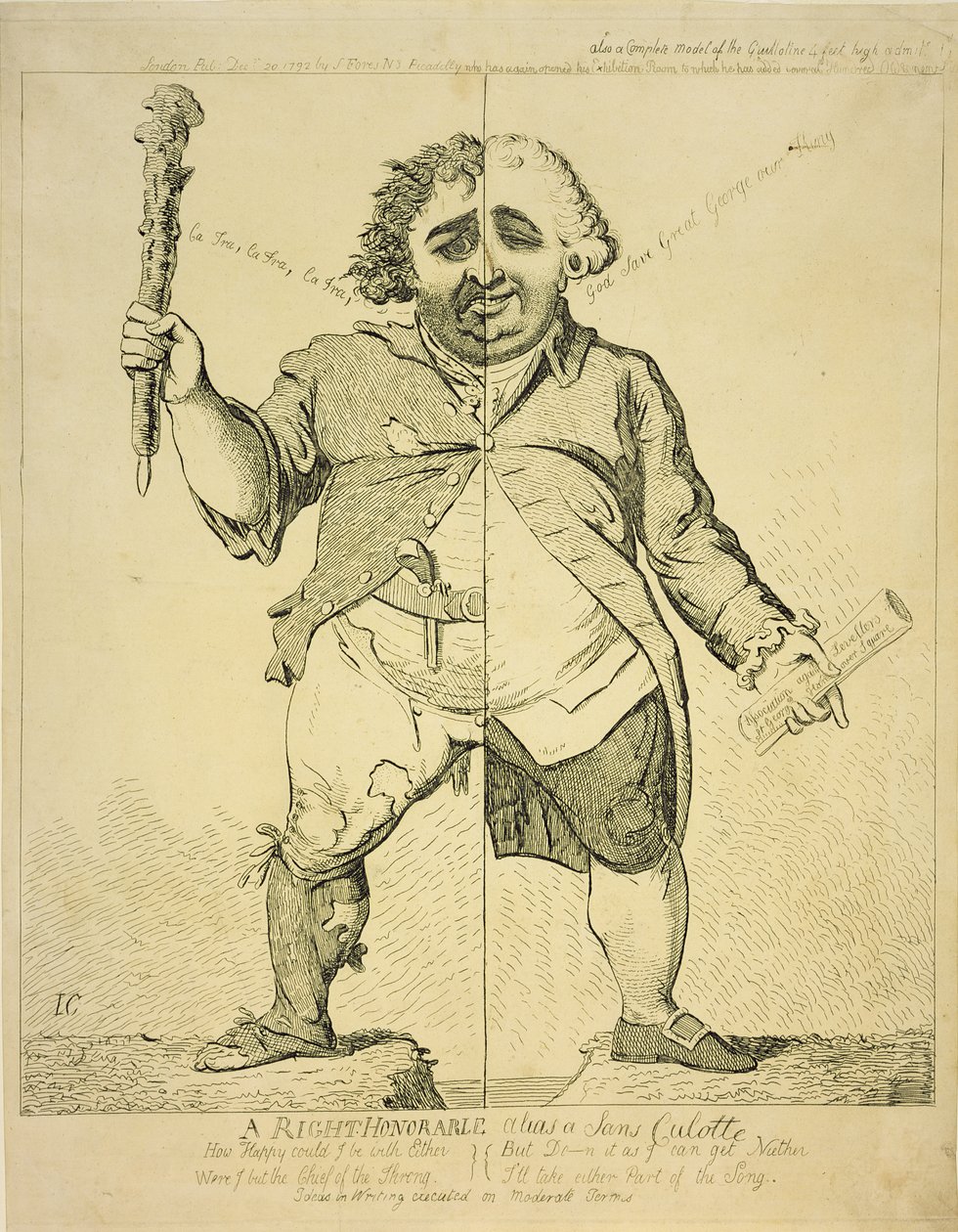Um direito Honorável alias a Sans Coulotte, publicado pela S.Fores, 1802 de James Gillray