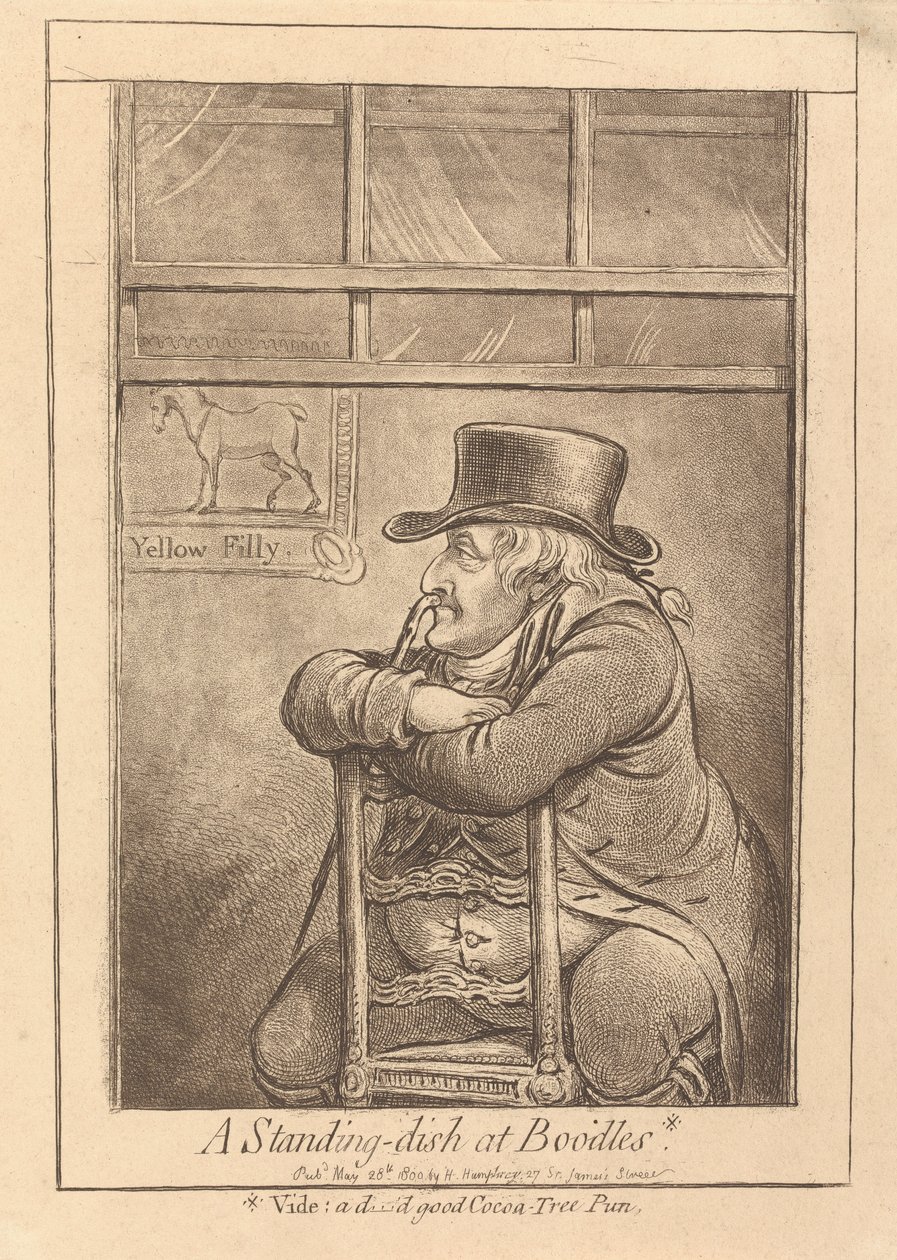 Um prato servido à mesa no Boodles de James Gillray