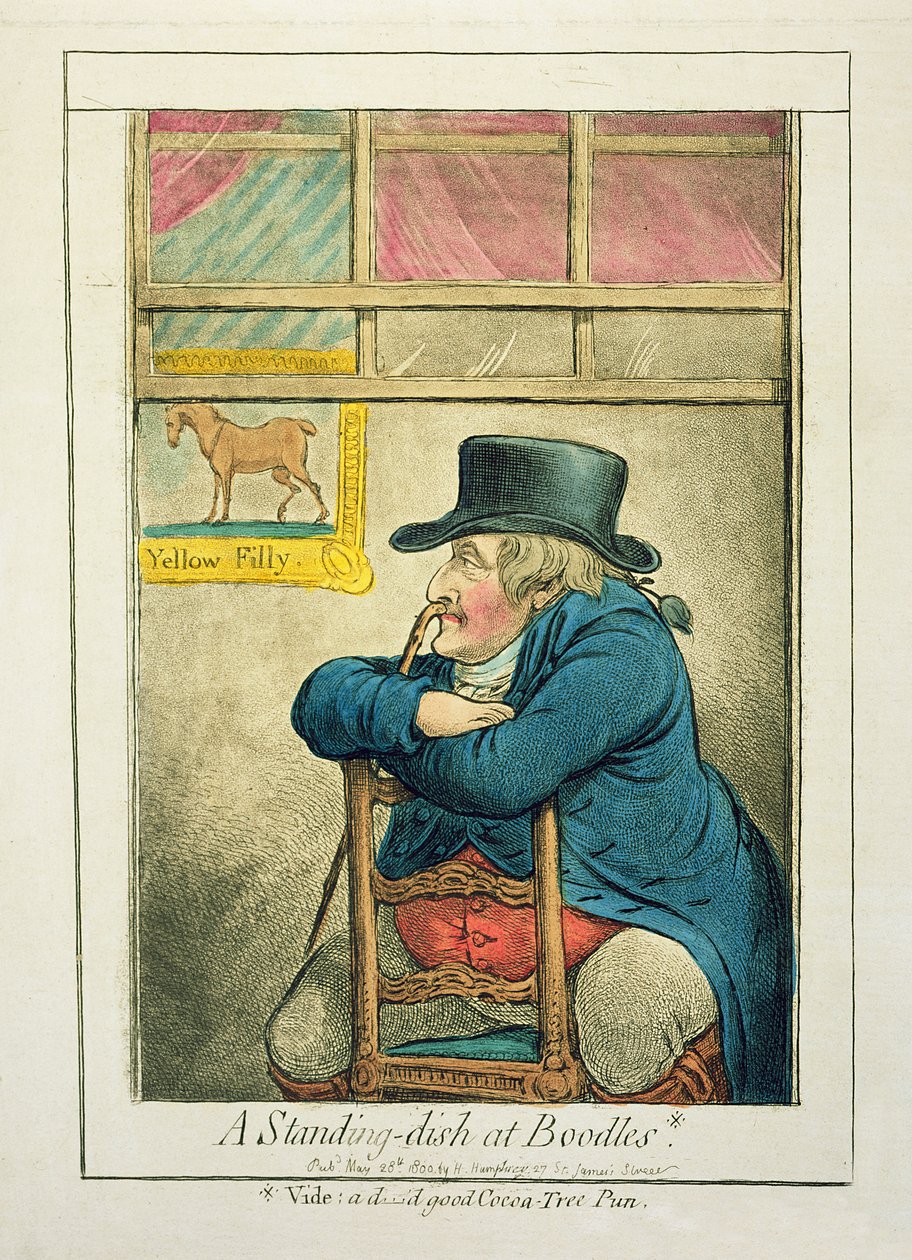 Um prato de pé no Boodles, publicado por Hannah Humphrey, 1800 de James Gillray
