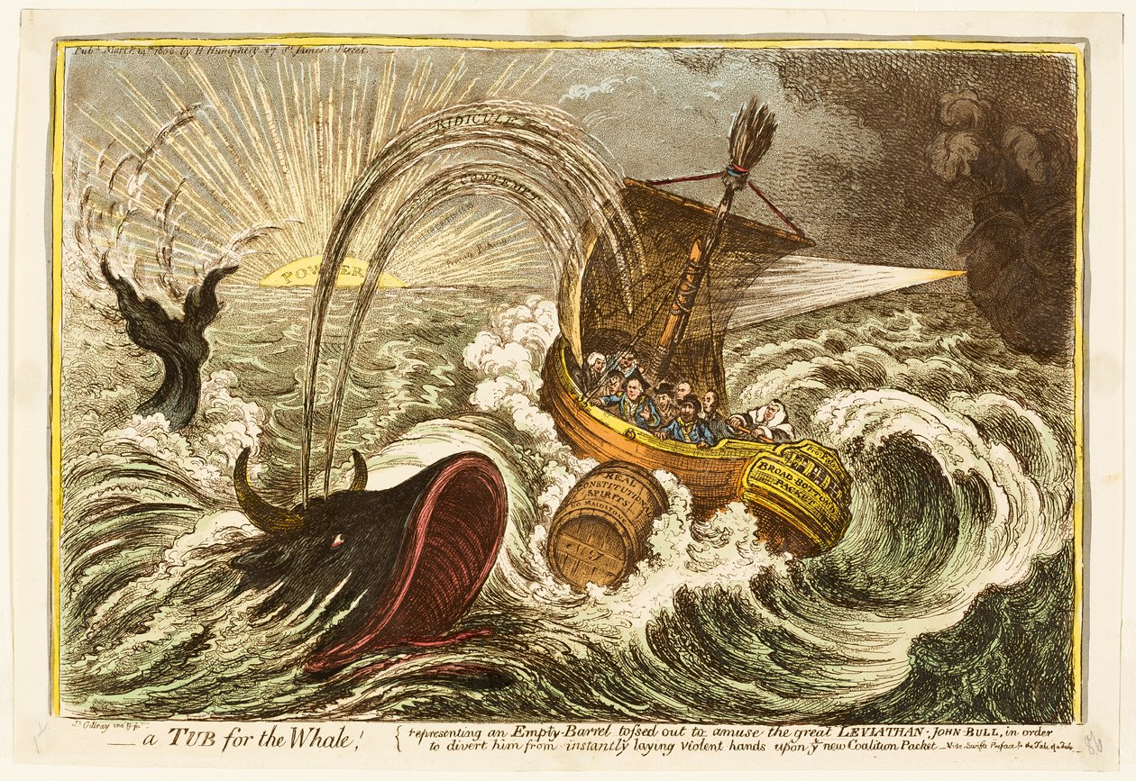 Uma banheira para a baleia! de James Gillray