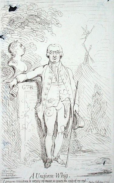 Uniform Whig, publicado por Hannah Humphrey em 1791 (gravura) de James Gillray