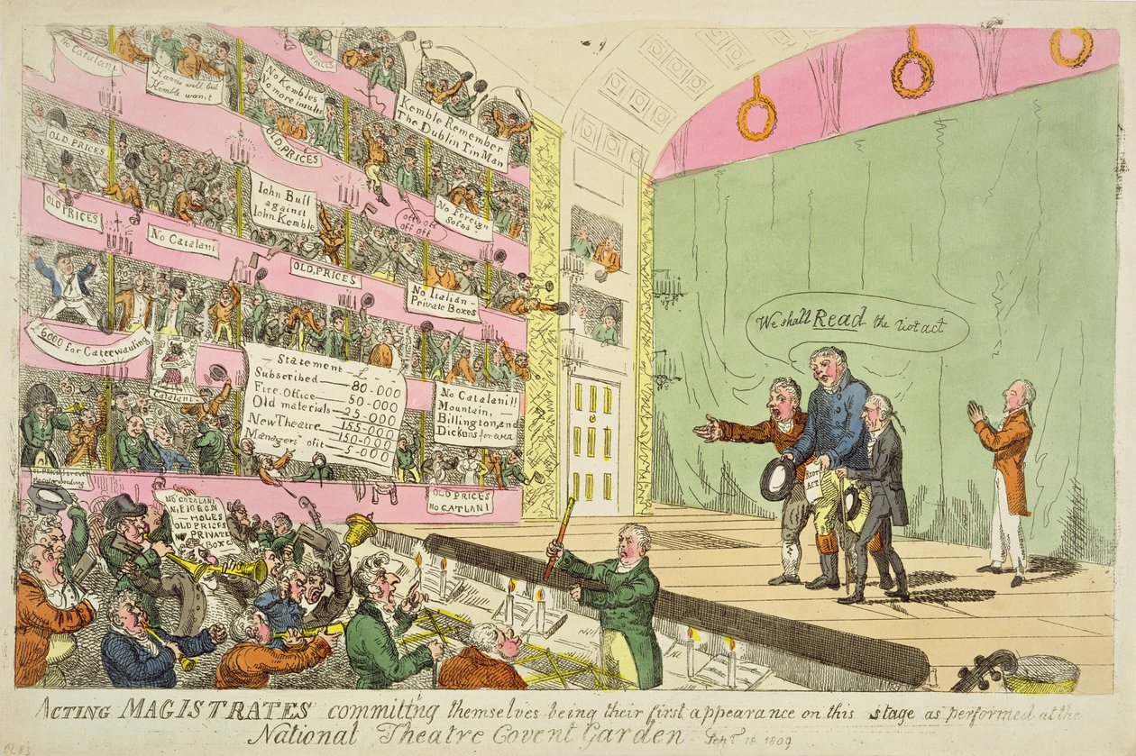 Os Magistrados em exercício comprometem-se, sendo a sua primeira apresentação no National Theatre Covent Garden de James Gillray