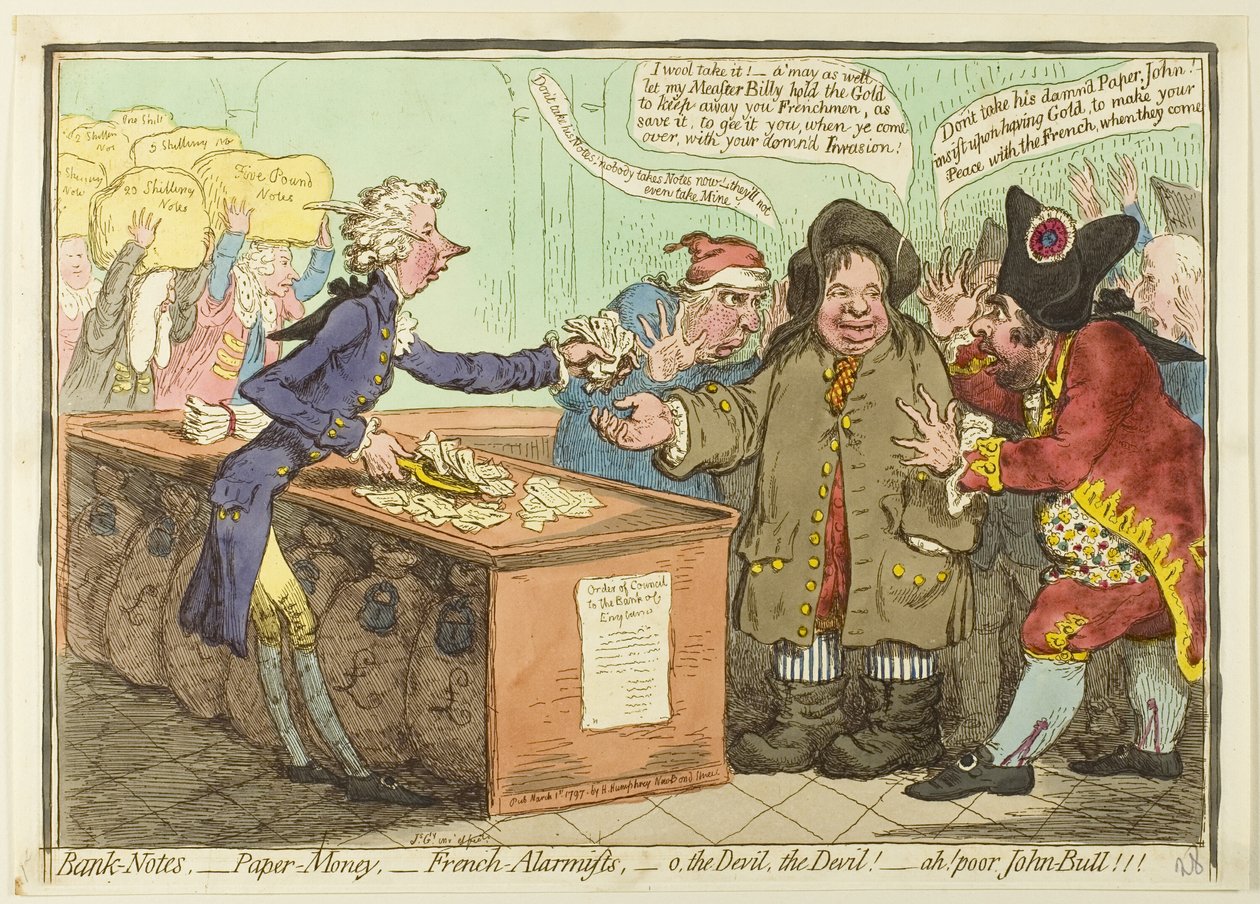Notas de banco, papel-moeda de James Gillray