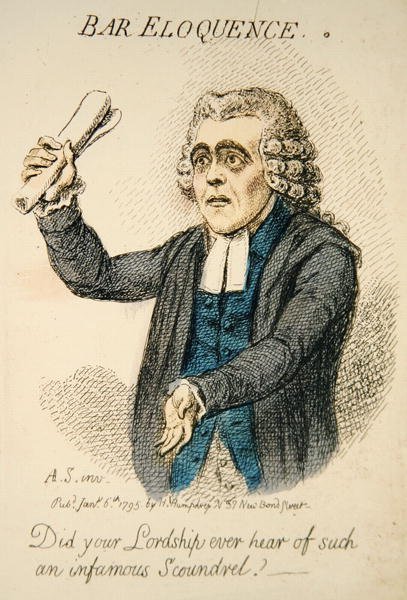 Bar Eloquence, publicado por Hannah Humphrey em 1795 (gravura colorida à mão) (detalhe de 191281) de James Gillray