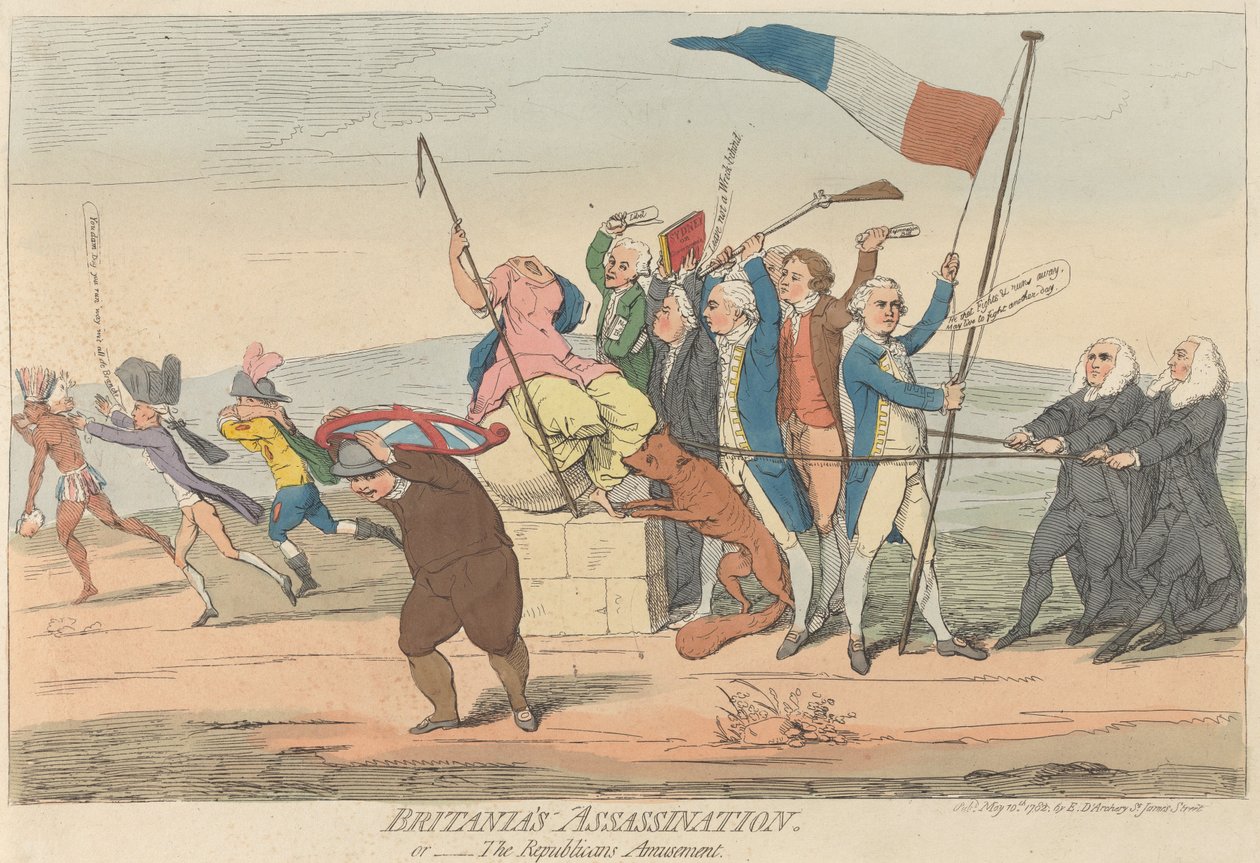 O Assassinato de Britania... ou - O Diversão Republicana de James Gillray
