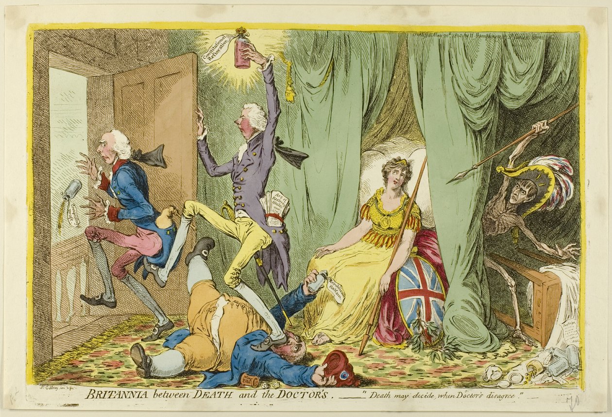 Britânia Entre a morte e os médicos de James Gillray