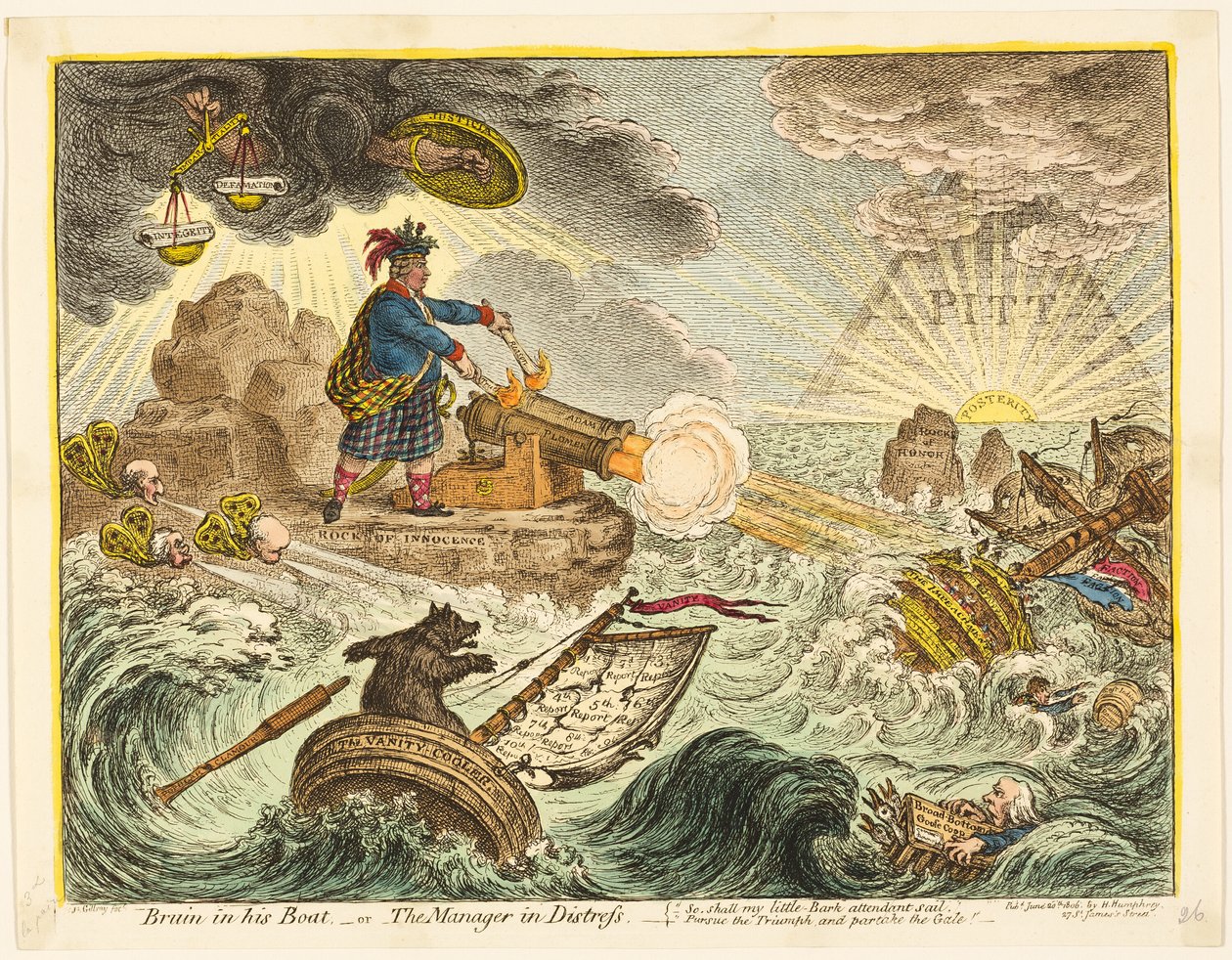 Bruin em seu barco de James Gillray
