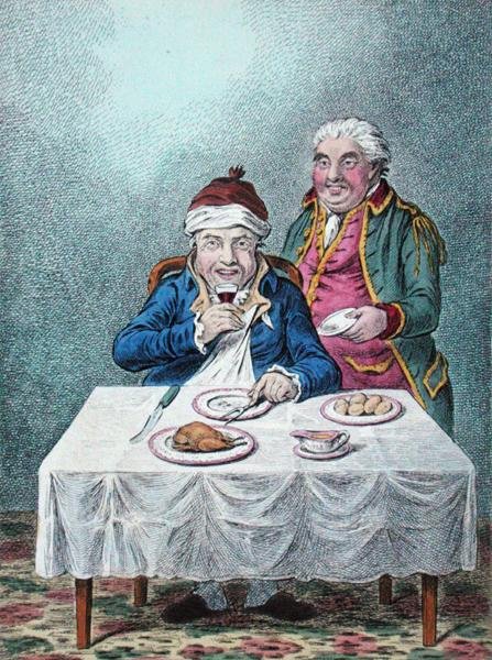 Charming-well Again, publicado por Hannah Humphrey em 1804 (gravura colorida à mão) de James Gillray