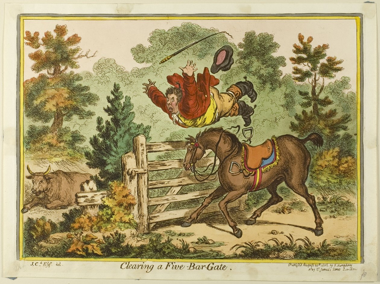 Desobstrução de uma porta de cinco barras de James Gillray