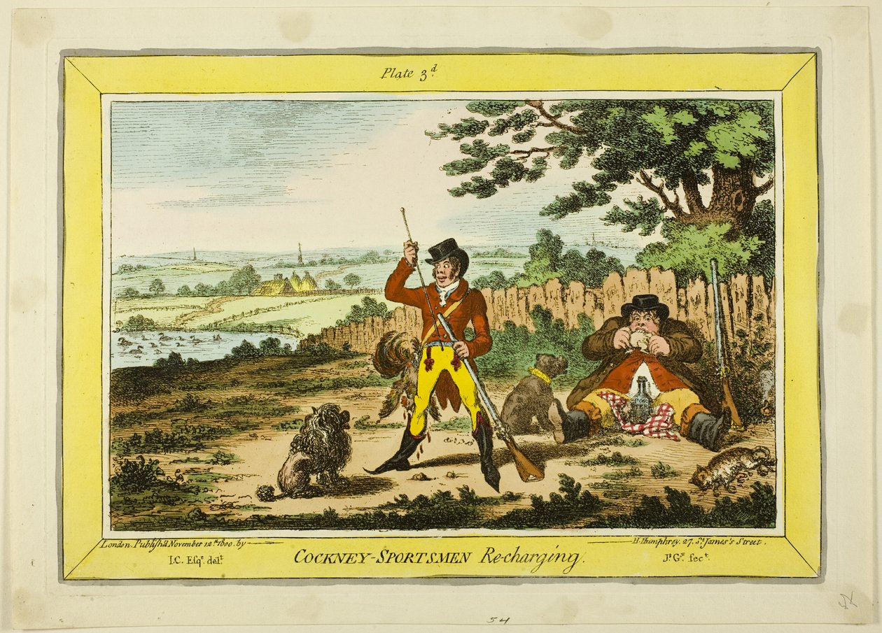 Recarga dos desportistas de Cockney de James Gillray