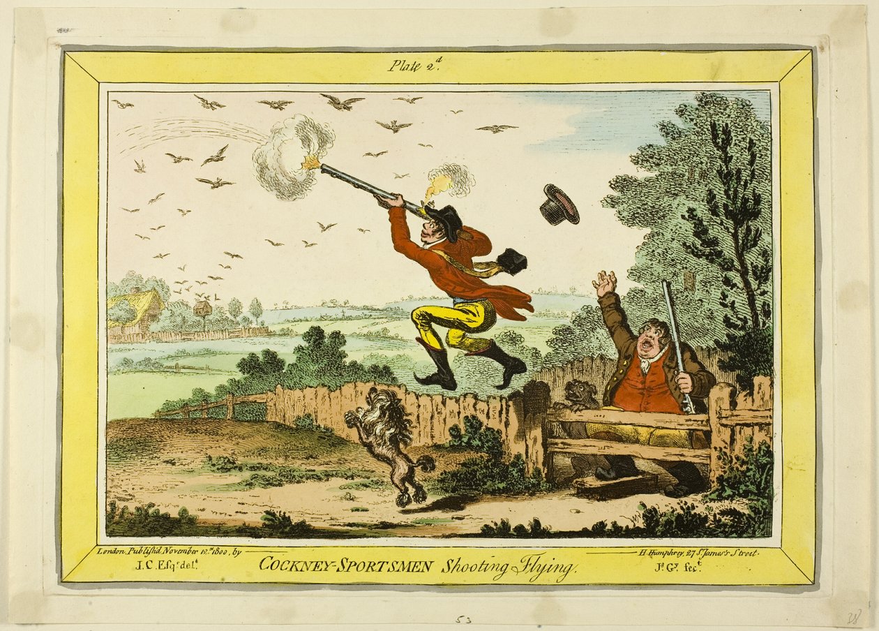 Desportistas de cockney a disparar a voar de James Gillray