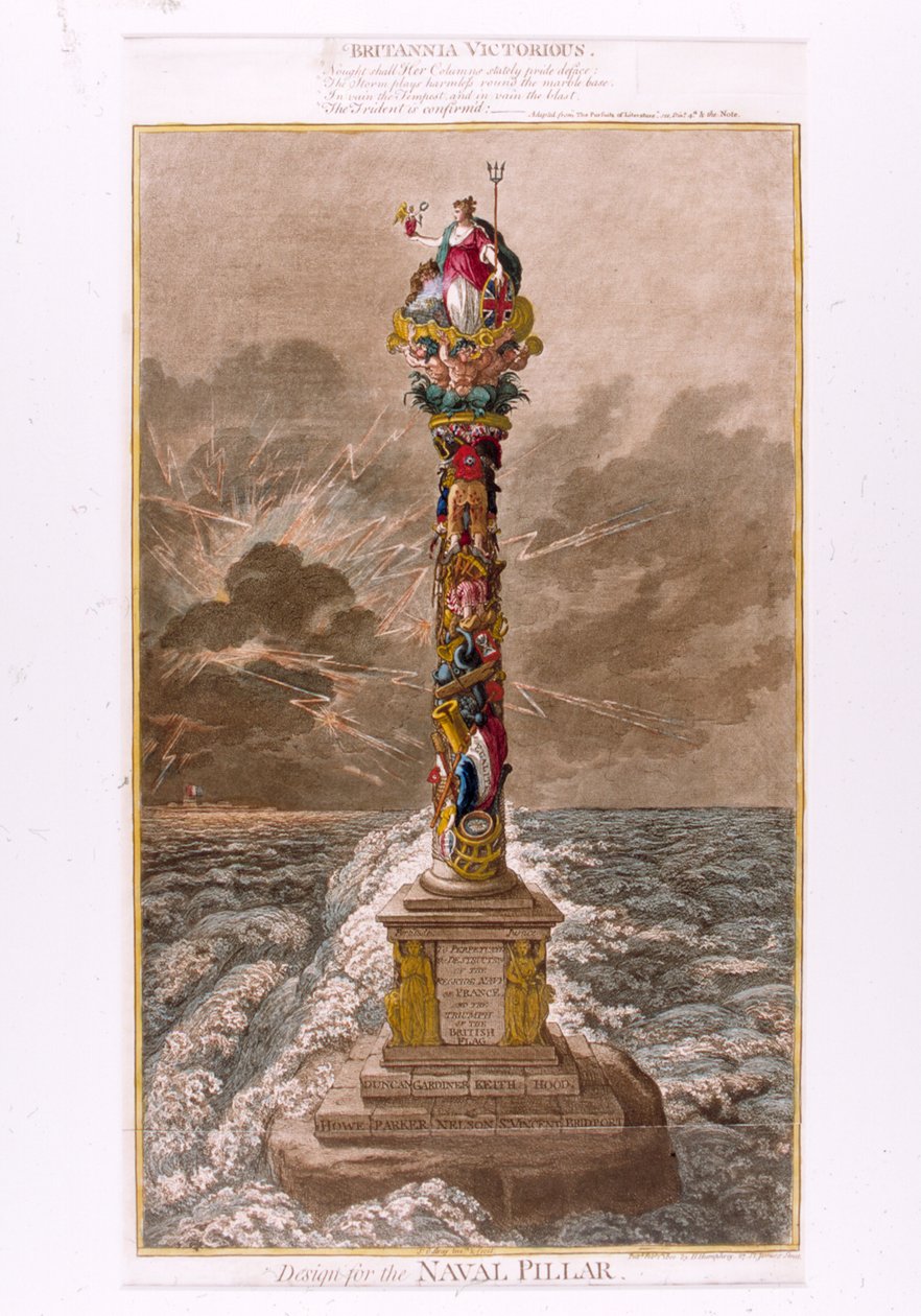 Projeto para o pilar naval, 1800 (gravura colorida) de James Gillray