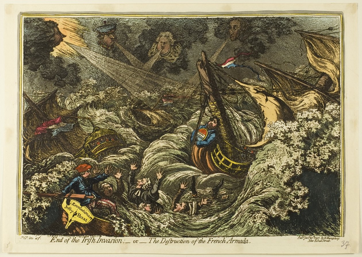 Fim da invasão irlandesa de James Gillray