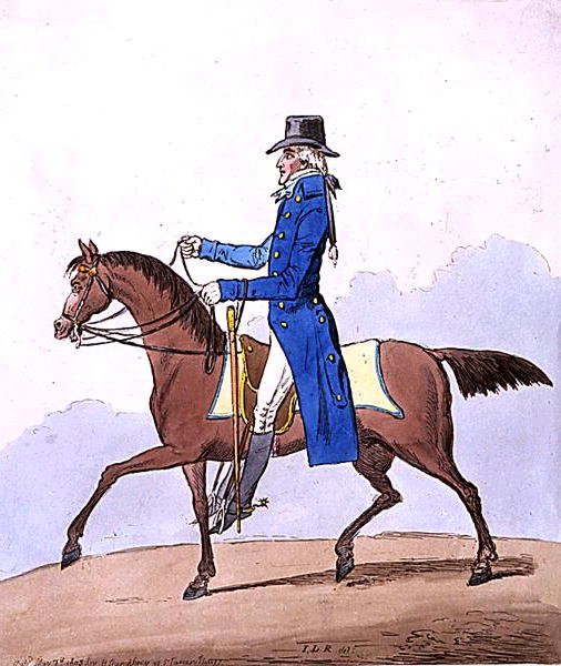 Equestrian Elegance, ou A Noble Scot, metamorfoseado, publicado por Hannah Humphrey em 1803 (gravura colorida à mão) de James Gillray
