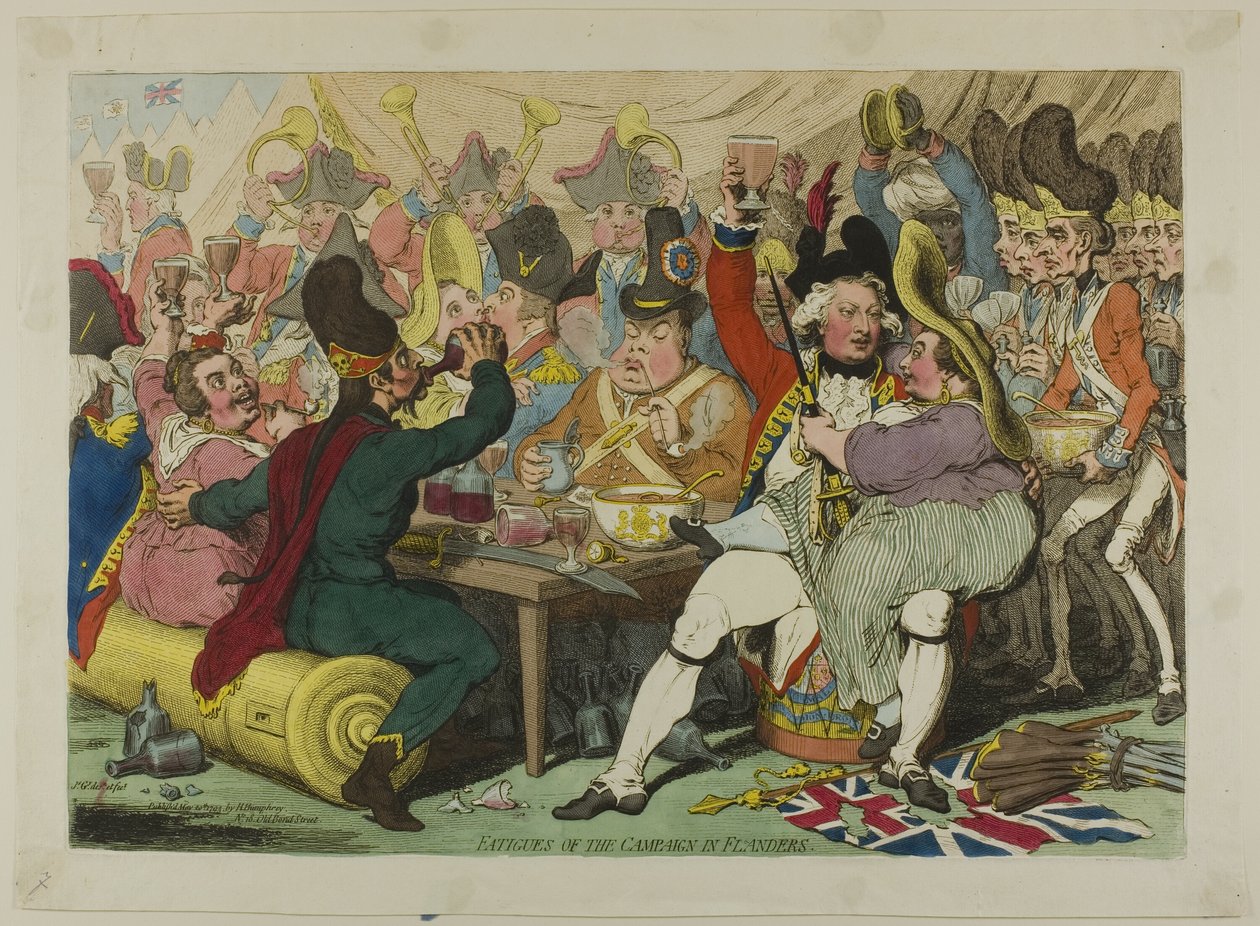 Fadigas da campanha na Flandres de James Gillray