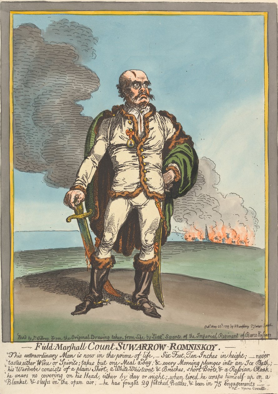 Marechal de Campo Conde Suwarrow-Rominskoy --- de James Gillray