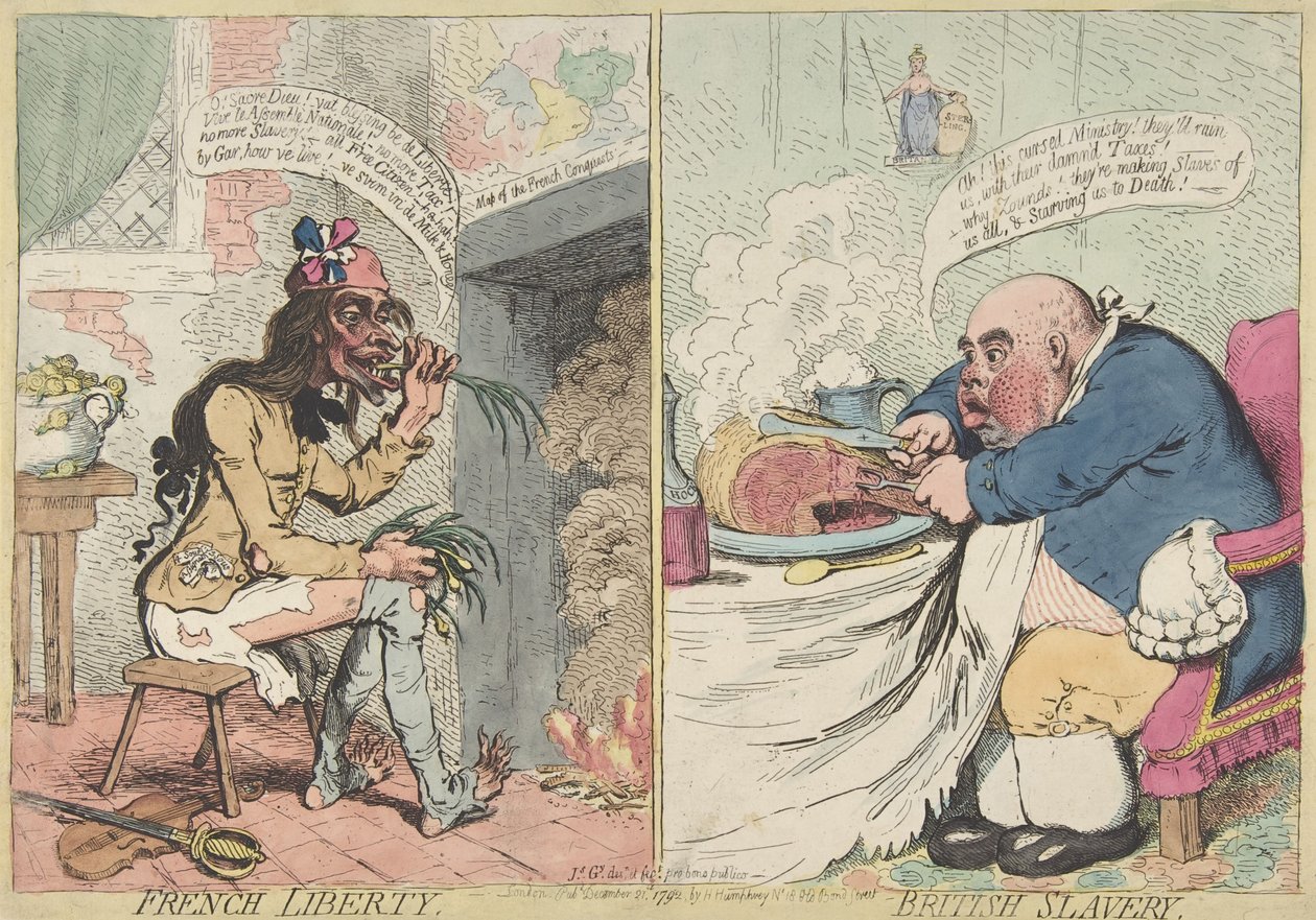 French Liberty. Escravidão Britânica, 21 de Dezembro de 1792., 21 de Dezembro de 1792. de James Gillray