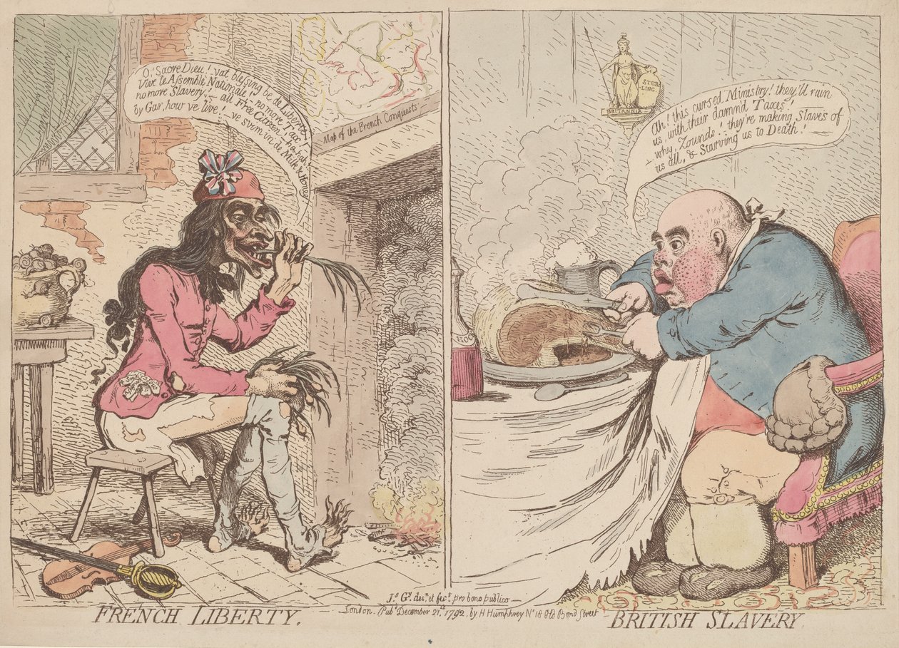 Liberdade francesa e escravidão britânica de James Gillray