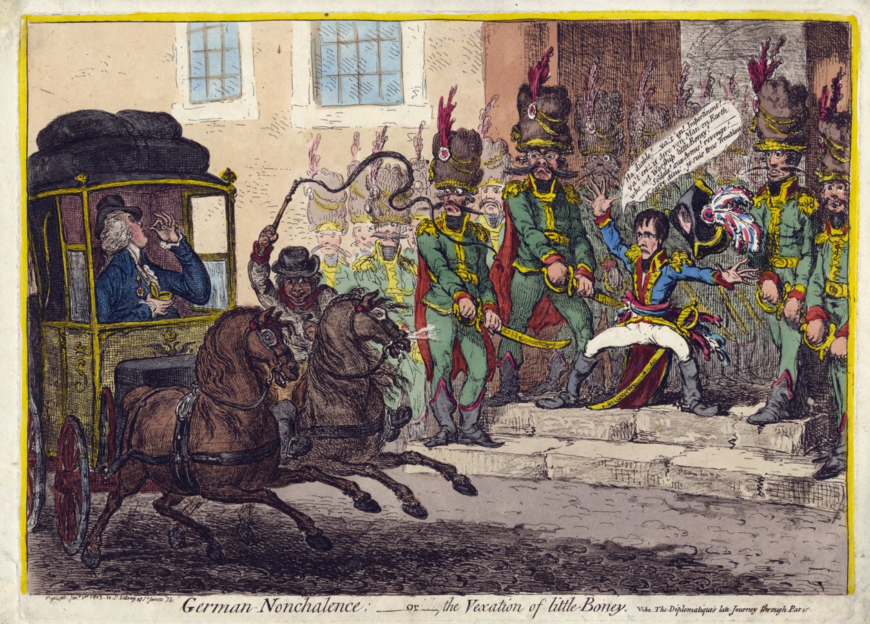 A NÃO-CALÊNCIA ALEMÃ - OU A VEXAÇÃO DE LITTLE BONEY. 1803 (gravura) de James Gillray
