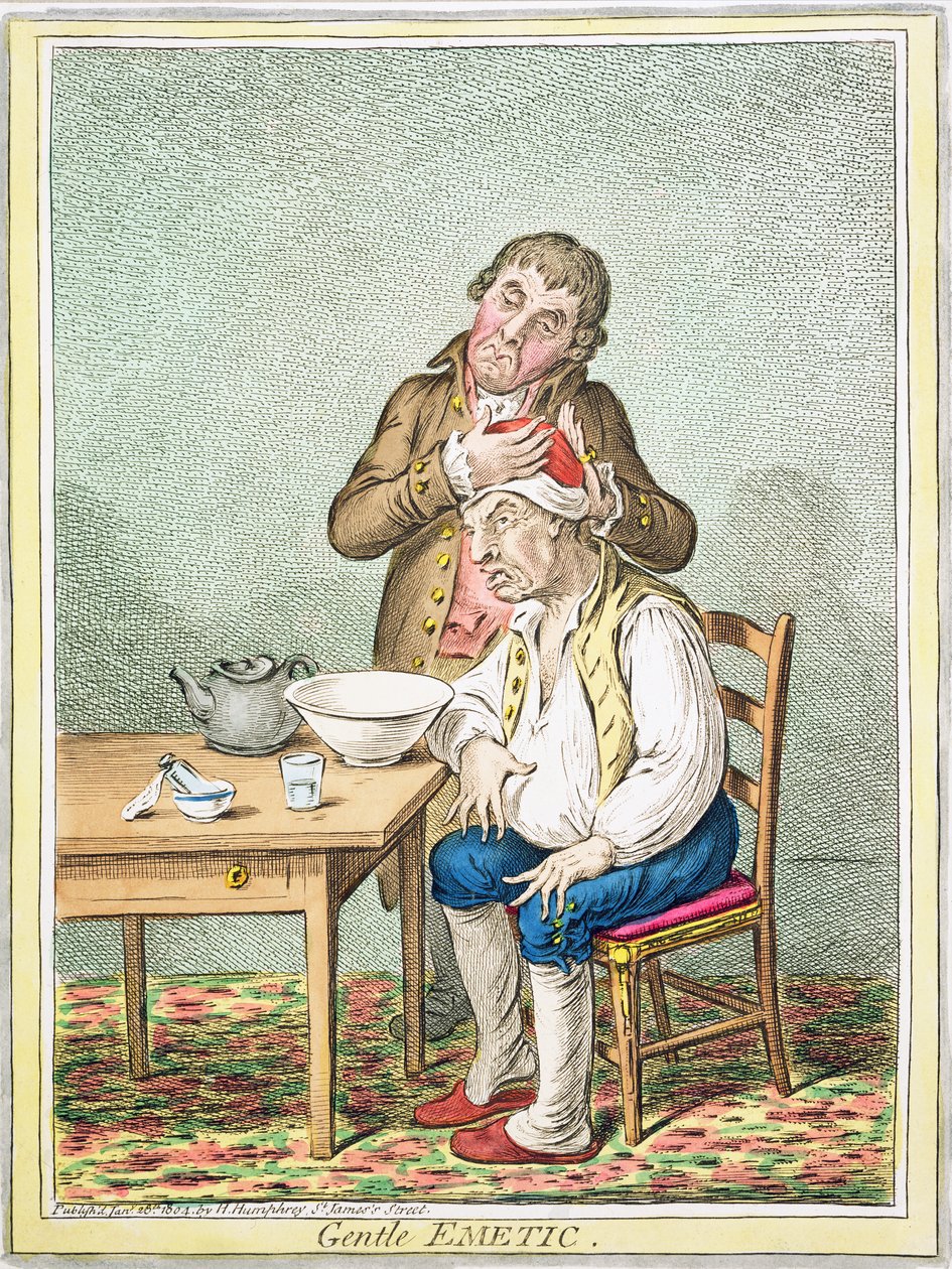 Gentle Emetic, publicado por Hannah Humphrey, 1804 de James Gillray