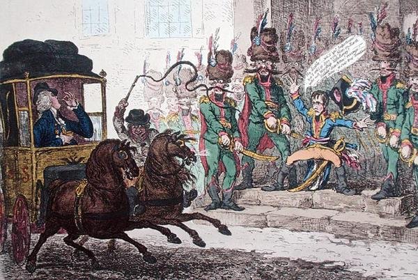 A Não-polivalência Alemã, ou A Vexação da Pequena Boney, ou A Viagem Atrasada do Diplomatique por Paris de James Gillray