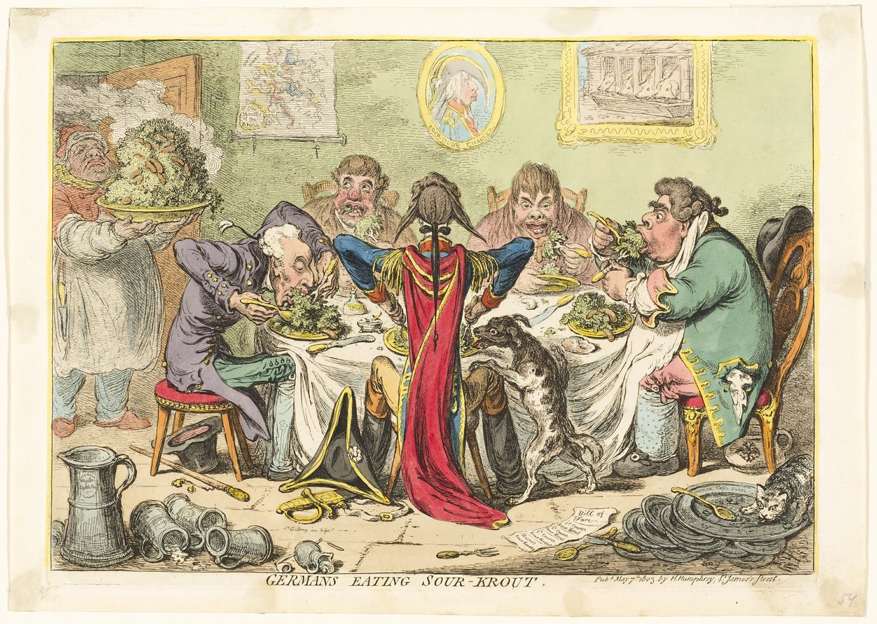 Alemães comendo Sour-Krout de James Gillray