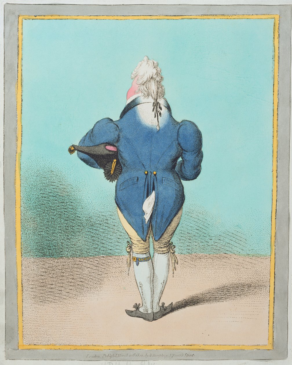 SAR o Príncipe de Gales (1762-1830) publicado por Hannah Humphrey em 1802 (gravura à mão colorida) de James Gillray
