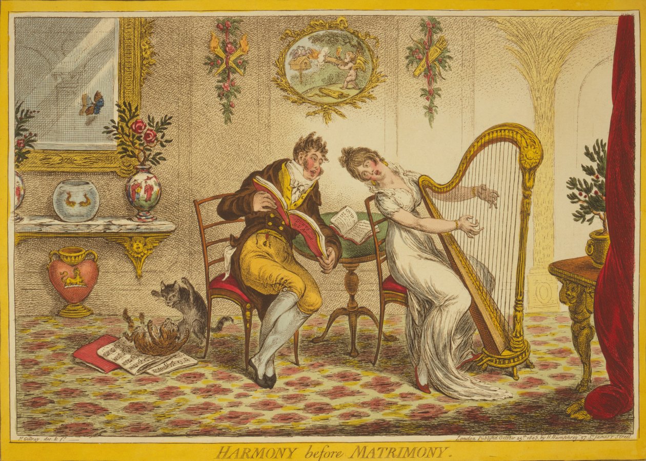 Harmonia antes do matrimônio, 1805 de James Gillray