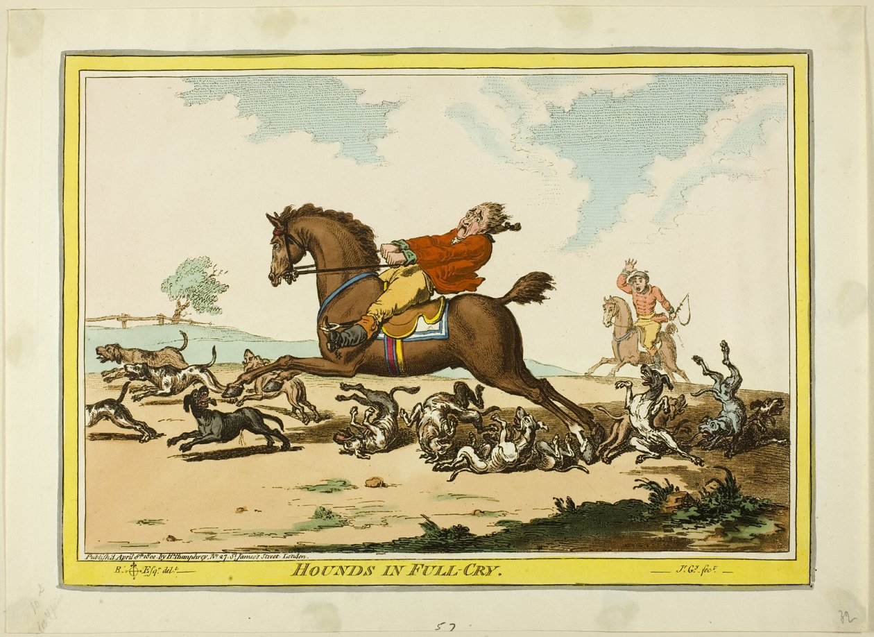 Cães de caça em pleno grito de James Gillray