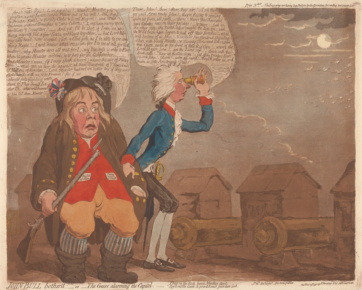 John Bull gestört; - oder - Die Gänse alarmieren das Kapitol de James Gillray